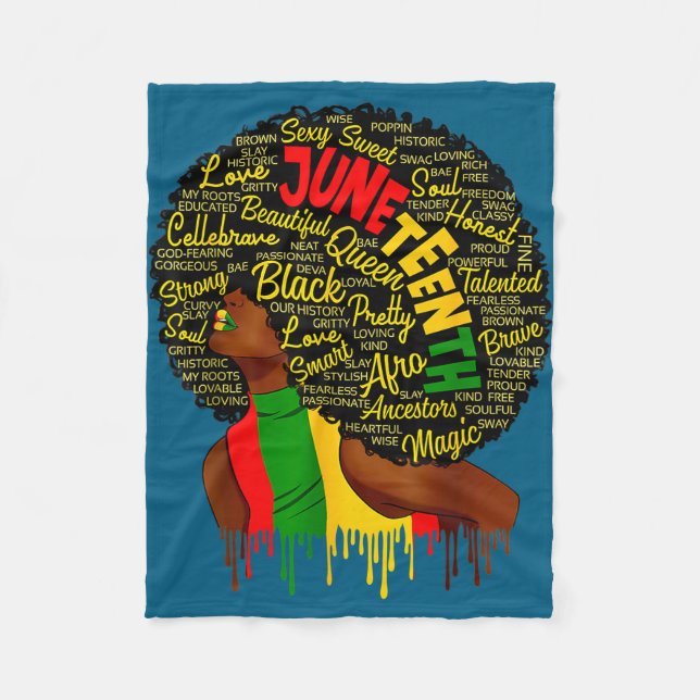 Juneteenth flag black history pride african fleece blanket (Front)