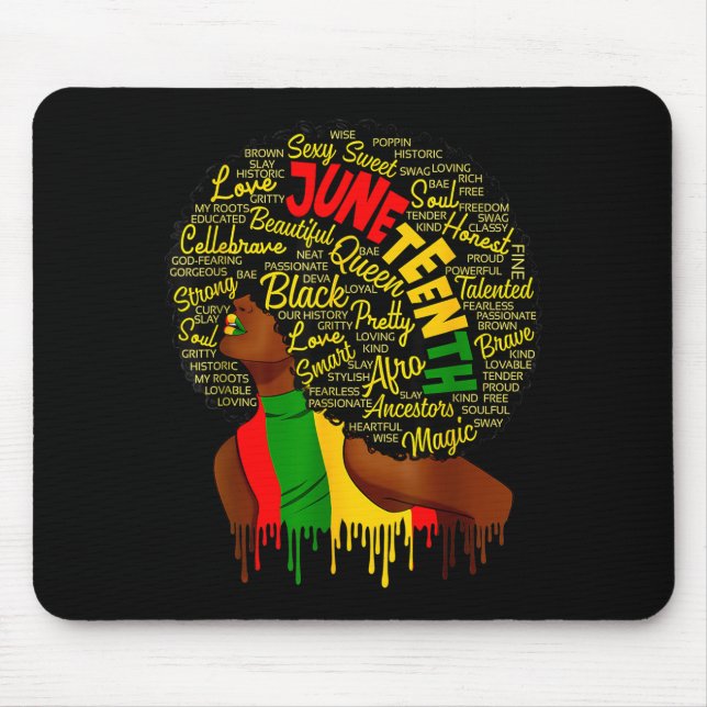 Juneteenth flag black history pride african mouse pad (Front)