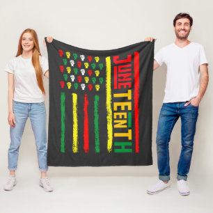 Juneteenth Flag Celebrating Black Freedom 1865 Fleece Blanket
