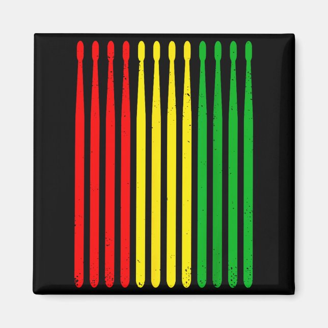 Juneteenth flag drumsticks funny drummers retro magnet (Front)