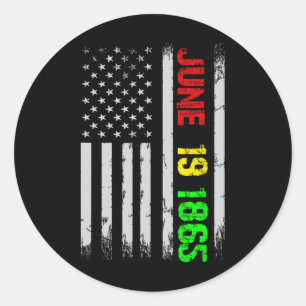 Juneteenth Flag June 19 1865 Black History Junetee Classic Round Sticker