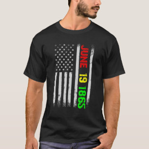 Juneteenth Flag June 19 1865 Black History Junetee T-Shirt