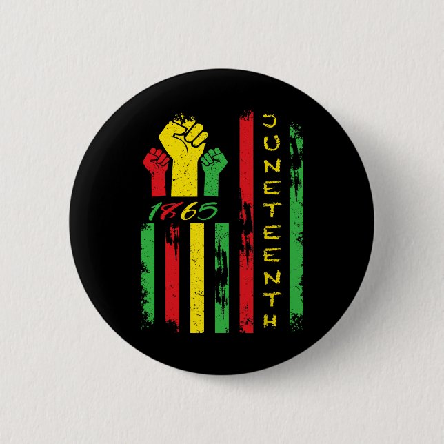 Juneteenth Flag June 19  6 Cm Round Badge (Front)