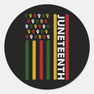 Juneteenth Flag With Fists  Classic Round Sticker
