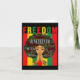 Juneteenth Free Black Melanin Queen Natural Afro H Card