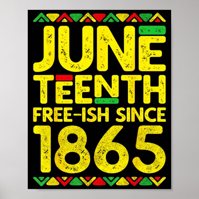 Juneteenth free-ish since 1865 black pride  poster (Front)