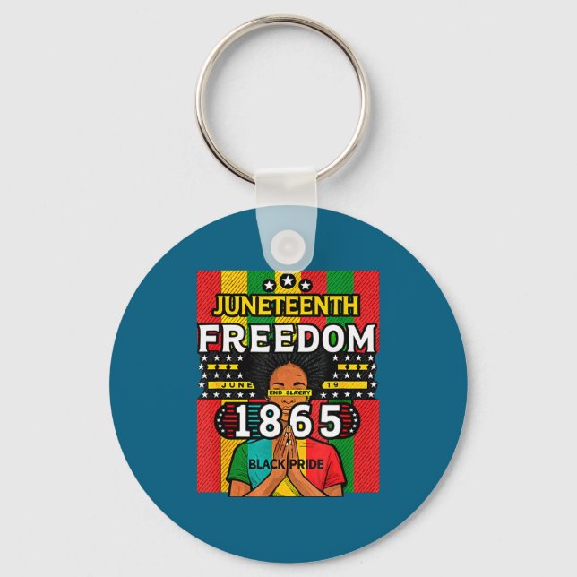 Juneteenth freedom 1865 black pride june 19  key ring (Front)