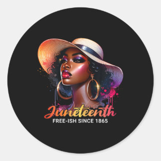 Juneteenth Freedom 1865 Independence Day Black Wom Classic Round Sticker