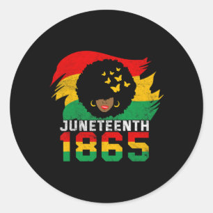 Juneteenth Freedom American Afro Black Women Black Classic Round Sticker