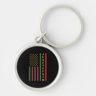 Juneteenth Freedom Celebration USA American Flag Key Ring