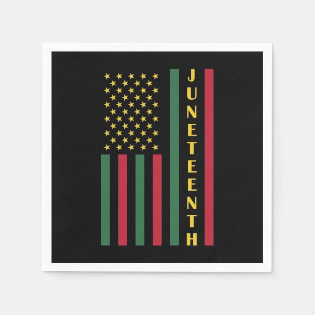 Juneteenth Freedom Celebration USA American Flag Napkin (Front)