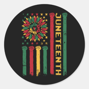 Juneteenth Freedom Day Afro African American June  Classic Round Sticker