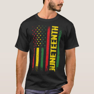 Juneteenth Freedom Day Afro American African Flag  T-Shirt