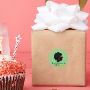 Juneteenth/Freedom Day /Afro Girl  Classic Round Sticker