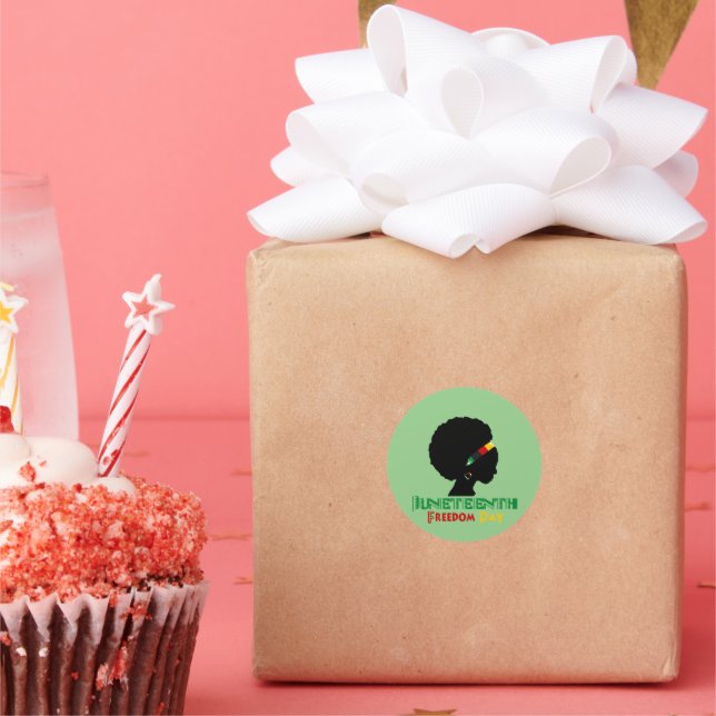 Juneteenth/Freedom Day /Afro Girl  Classic Round Sticker (Party)