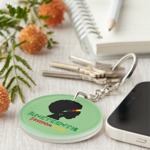 Juneteenth/ Freedom Day/Afro Girl Key Ring