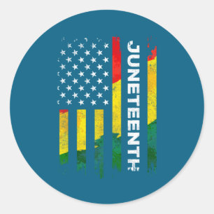 Juneteenth freedom day american flag black pride  classic round sticker