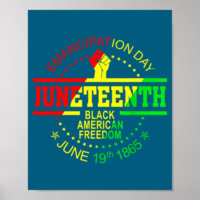 Juneteenth freedom day black american pride men poster (Front)