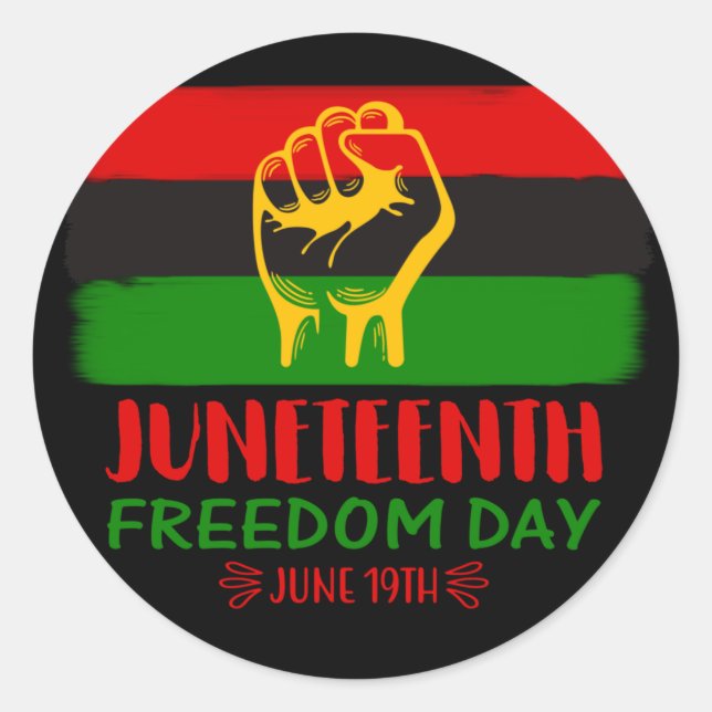 Juneteenth Freedom Day Black History   Classic Round Sticker (Front)