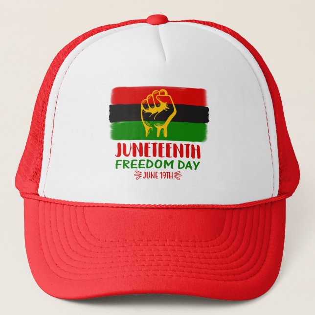 Juneteenth Freedom Day Black History  Trucker Hat (Front)
