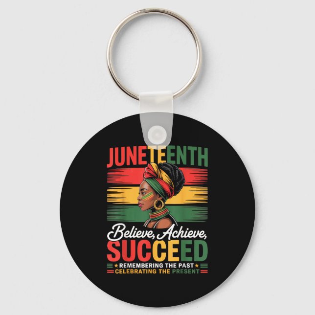 Juneteenth freedom day black pride melanin power  key ring (Front)