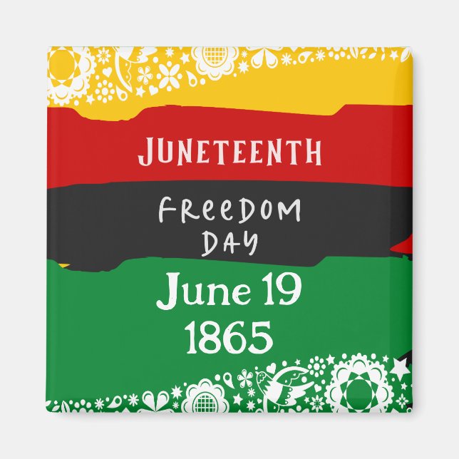 Juneteenth Freedom Day City Celebration Fancy Flag Magnet (Front)