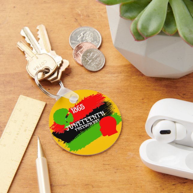 Juneteenth Freedom Day Flag Celebration 1865 Key Ring (Desk)