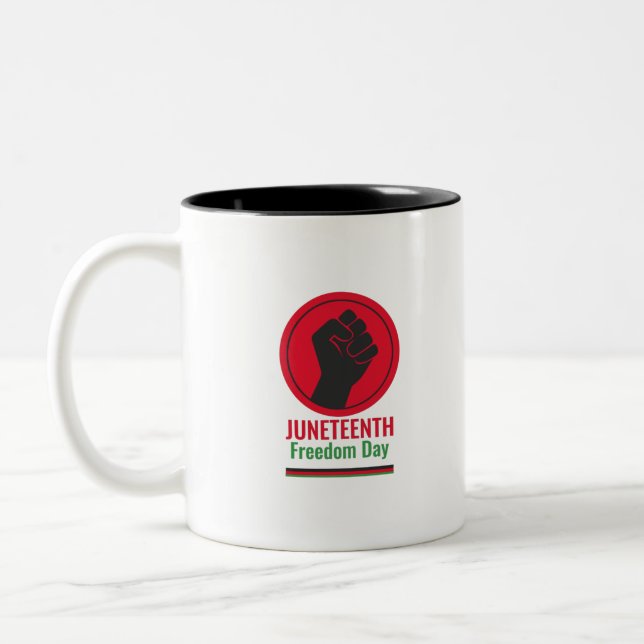 Juneteenth Freedom Day Two-Tone Coffee Mug (Left)