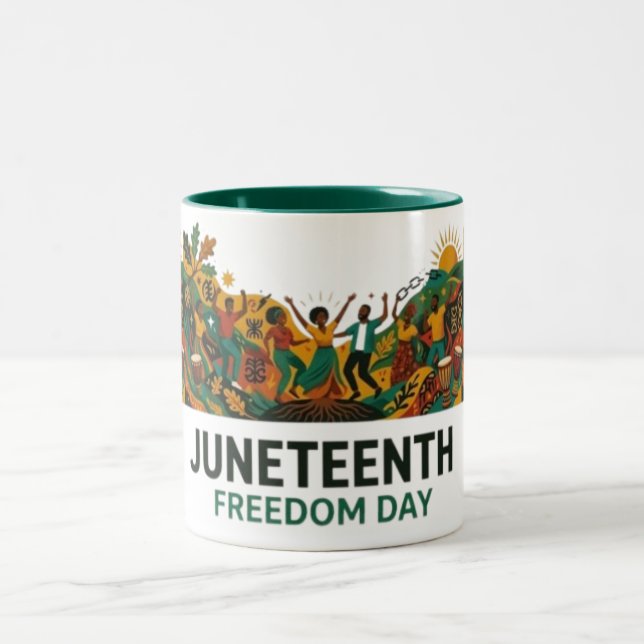 Juneteenth Freedom Day Two-Tone Coffee Mug (Center)