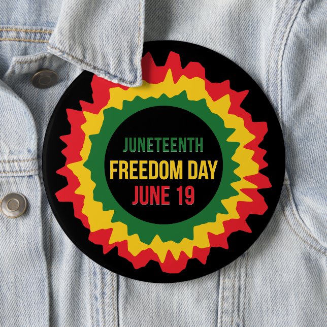 Juneteenth Freedom Liberation June 19th   6 Cm Round Badge (In Situ)