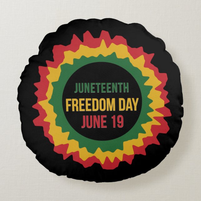 Juneteenth Freedom Liberation June 19th   Round Cushion (Front)