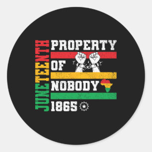 Juneteenth Freedom Melanin Black History Property Classic Round Sticker