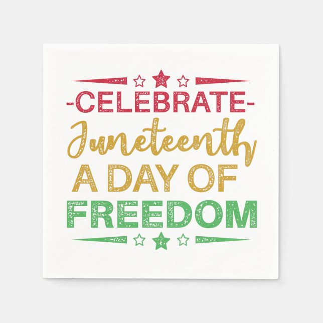 Juneteenth, Freedom of African American. Napkin (Front)