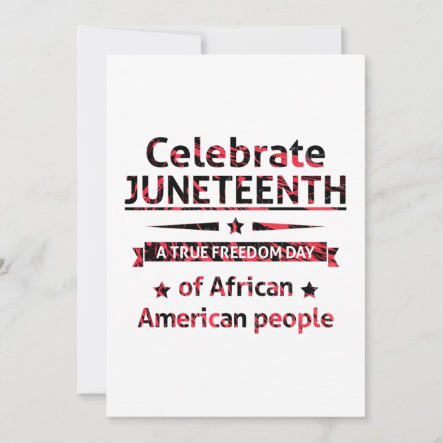 Juneteenth, Freedom of African American. Save The Date (Front)
