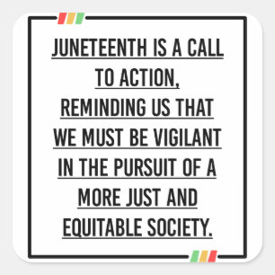 Juneteenth, Freedom of African American. Square Sticker