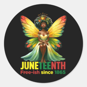 Juneteenth Freeish Since 1865 Black African Afro F Classic Round Sticker