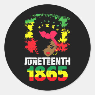 Juneteenth Freeish Since 1865 Melanin Black Girlwo Classic Round Sticker
