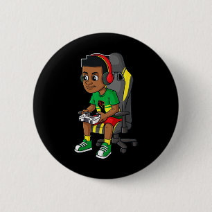 Juneteenth Gamer Fun Boys Kids Teens Gaming  6 Cm Round Badge