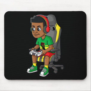 Juneteenth Gamer Fun Boys Kids Teens Gaming Mouse Pad