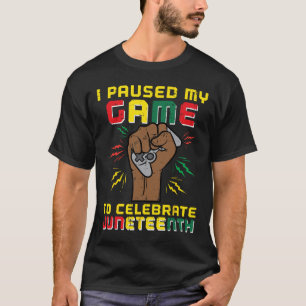 Juneteenth Gamer Paused My Game Black American Boy T-Shirt