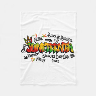 Juneteenth Graffiti African American Black History Fleece Blanket