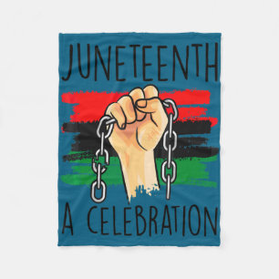 Juneteenth hand african american flag black histo fleece blanket