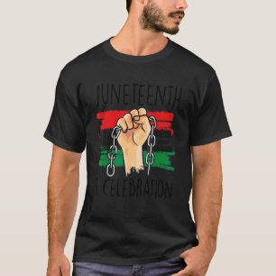 Juneteenth  Hand African American Flag Black Histo T-Shirt