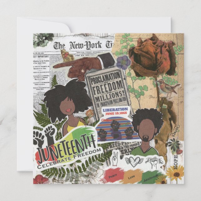 Juneteenth Headlines Flat Greeting Card (Front)