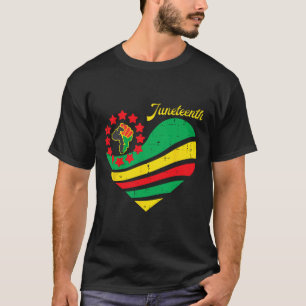 Juneteenth Heart Africa Fist June 19th 1865 Men Wo T-Shirt