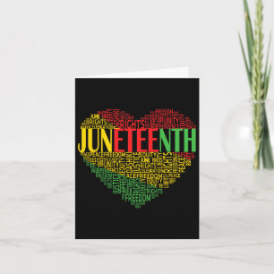 Juneteenth Heart American African Freedom Black Hi Card