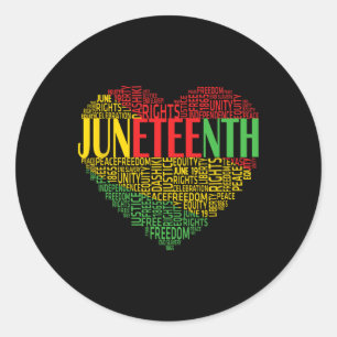 Juneteenth Heart American African Freedom Black Hi Classic Round Sticker