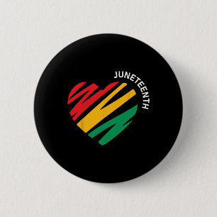 Juneteenth Heart Black History Afro American Afric 6 Cm Round Badge