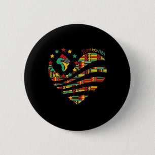 Juneteenth Heart Black History Afro American Afric 6 Cm Round Badge