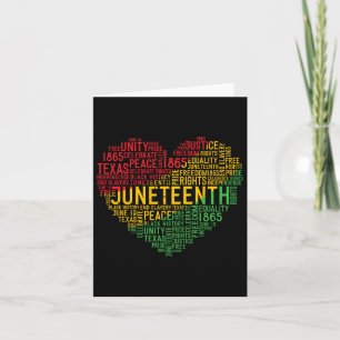 Juneteenth Heart Black History Afro American Afric Card